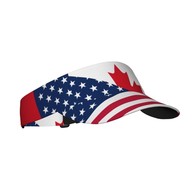 Balery USA Canada Flag Gorra deportiva con visera ajustable para mujer y hombre (talla única)