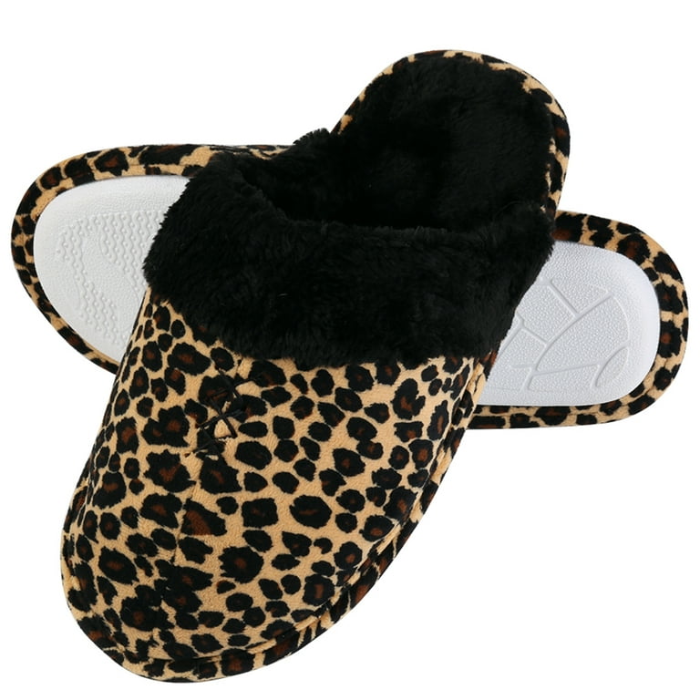 Women's Cozy Leopard Slippers – Fluffy, Comfortable, and Non-Slip
