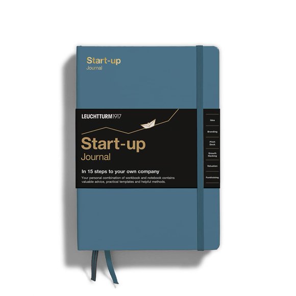 LEUCHTTURM1917 Start-up Journal, Hardcover, 294 Numbered Pages, Stone Blue (363844)