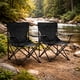 thumbnail image 2 of Sillas Plegables para Camping Pesca Playa y Exteriores de Lona Impermebale con Porta Vaso Ligera - Sillas para Exterior Ergonomica con Estructura de Acero y Funda Transportadora Set 2 Sillas, 2 of 5