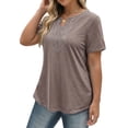 thumbnail image 5 of Fantaslook Lace Plus Size Tops for Women V Neck Short Sleeve Blouses Summer Tunic Shirts, 5 of 12