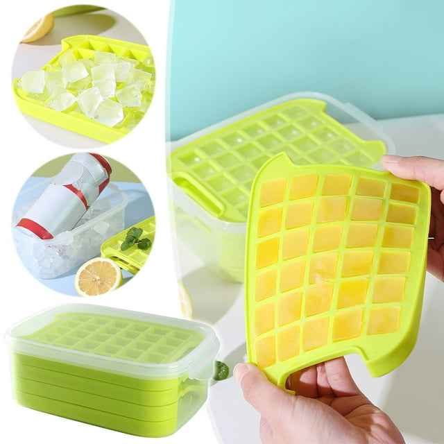 Máquina para hacer cubitos de hielo | Bandeja para cubitos de hielo con tapa | Molde redondo de silicona para hielo para refrigerador