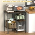 thumbnail image 3 of Kitchen Microwave Stand,4-Tier Adjustable Bakers Rack,Multi-Purpose Kitchen Storage Cart for Coffee Station,Space-Saving Metal Appliance Shelf for Living Room (Rustic Brown), 3 of 7