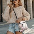 thumbnail image 4 of Kuiaobaty Cat Rose Print Crossbody Bag for Women, Butterfly Print Leather Sling Bag Purse with Adjustable Strap, Waterproof Shoulder Handbag Crossbody for Travel, Pink, 4 of 7