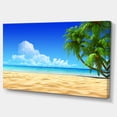thumbnail image 2 of Palmiers de Noix de Coco Courbés sur la Plage - Grande Impression sur Toile, 2 of 3