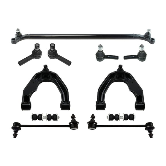 PartsW - 11 Pc Front & Rear Suspension Kit Upper Control Arms, Outer & Inner Tie Rod Ends, Center Link, Sway Bars End Links, Compatible with 4WD Models