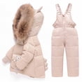 thumbnail image 3 of Awdenio Toddler Baby Cute Jumpsuits Clearance, Winter Baby Boys Girls Thickened Down Jacket Strap Pants Two-piece Suit, 3 of 3