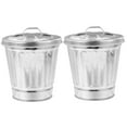 thumbnail image 4 of Houderco 2Pcs Iron Garbage Pails Mini Tin Bucket 9.4Cm Height For Tabletop Organization, 4 of 8