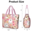thumbnail image 3 of Tote Bag for Women - Pomeranian Dogs and Flowers Shoulder Bag - Large Utility Work Duffle Bag with Zipper Handbag for Travel, Work, Sprots, 3 of 5