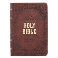 thumbnail image 1 of KJV Holy Bible, Compact Bible - Dark Brown Faux Leather Bible w/Ribbon Marker, Red Letter Edition, King James Version, 1 of 5