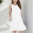 thumbnail image 4 of Delliss Girls Sleeveless Dress Summer Casual Beach A-Line Sundress with Pockets Loose Tank Dress 5-15 Years, 4 of 9