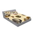 thumbnail image 2 of Ambesonne Abstract Fitted Sheet & Pillow Sham Set, Funky Bubbles Round, Queen, Pale Brown Caramel, 2 of 2