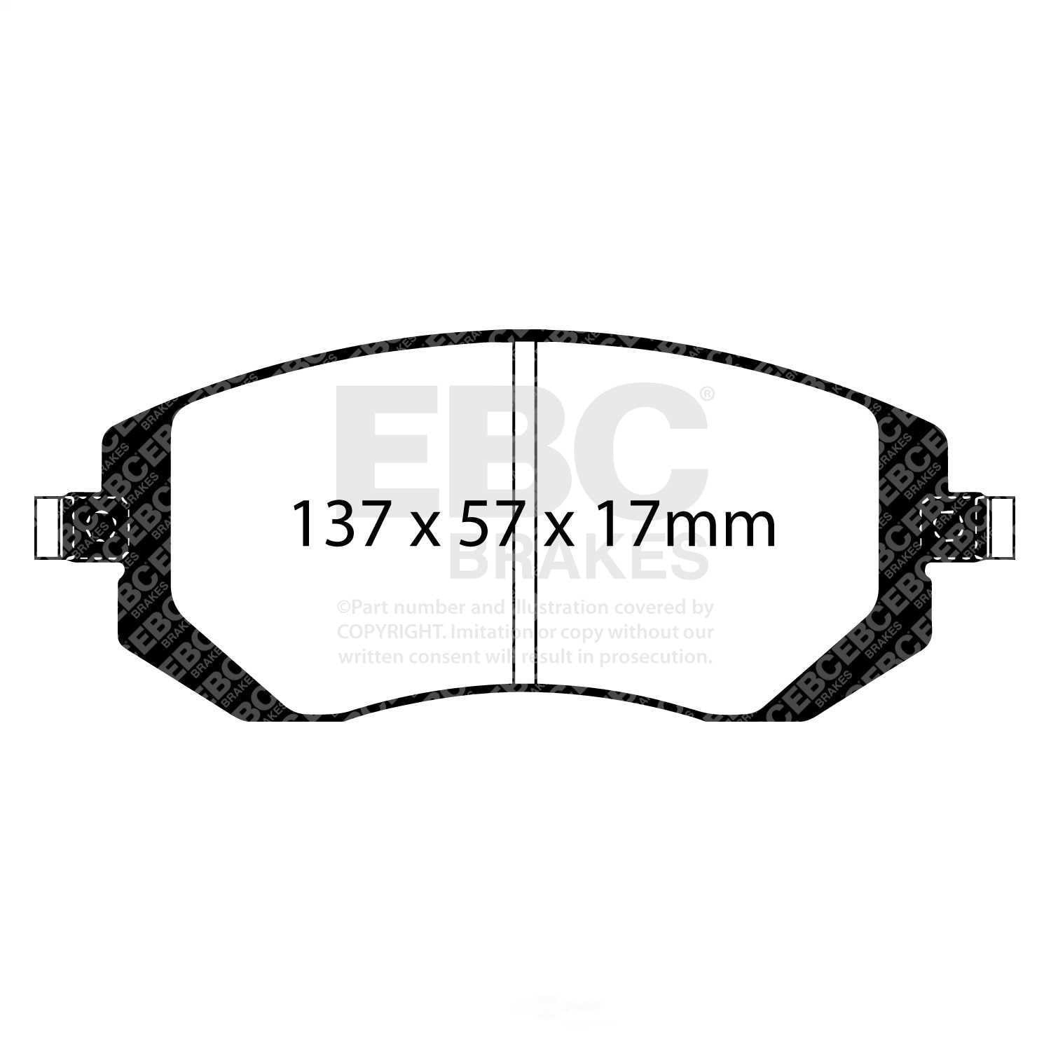 EBC Brakes Yellowstuff 4000 Series Street and Track Brake Pad Set Fits select: 2008-2012 SUBARU OUTBACK, 2003-2010 SUBARU FORESTER