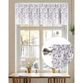 thumbnail image 7 of Flower Purple Valances for Windows Grey Cherry Blossoms White Background Valance Rod Pocket Light Filtering Short Window Treatments Curtains for Kitchen Bathroom Living Room Bedroom, 60 x 18 Inch, 7 of 7