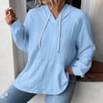 thumbnail image 2 of kpoplk Women Hoodies Oversized Fleece Long Sleeve Comfy Casual Basic Pullover Sweatshirts 2024 Fall Outfits Sweater(Light Blue,S), 2 of 5