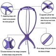 thumbnail image 2 of 2 uds soporte de peluca soporte de peluca portátil soporte de peluca plegable pantalla de peluca duradera herramienta de 13,8 pulgadas soporte de peluca de viaje para todas las pelucas, 2 of 7