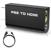 PS2 to HDMI Converter Adapter, with USB Power Cable, Video Converter with 3.5mm Audio Output for HDTV HDMI Monitor Supports All PS2 Display Modes