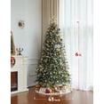 thumbnail image 5 of OASISCRAFT 6ft Pre-Lit Snow Flocked Christmas Tree with 450 Clear Lights, Red Berries, Ideal for Home Party Decor Metal Stand, 5 of 10