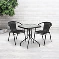 thumbnail image 2 of Bowery Hill 3 Piece Rattan/Glass Square Patio Bistro Set in Black, 2 of 4