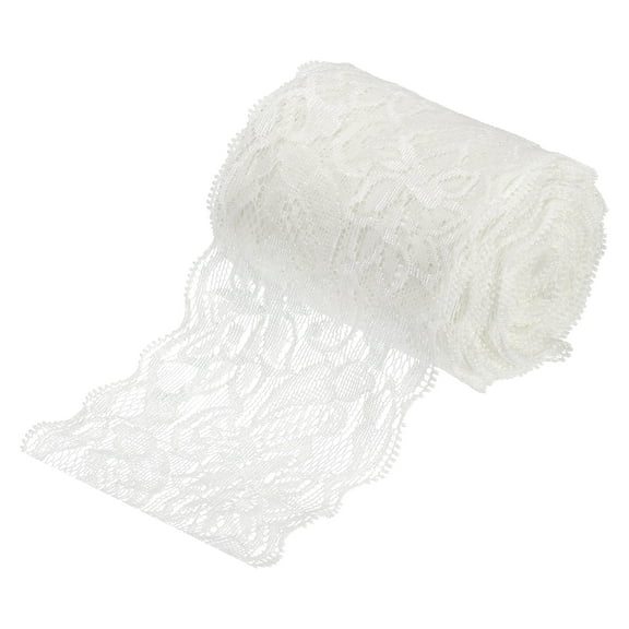 Uxcell Lace Ribbon Floral Pattern Lace Trim Ribbon for Sewing Making DIY Crafts Gift Wrapping Bouquets White