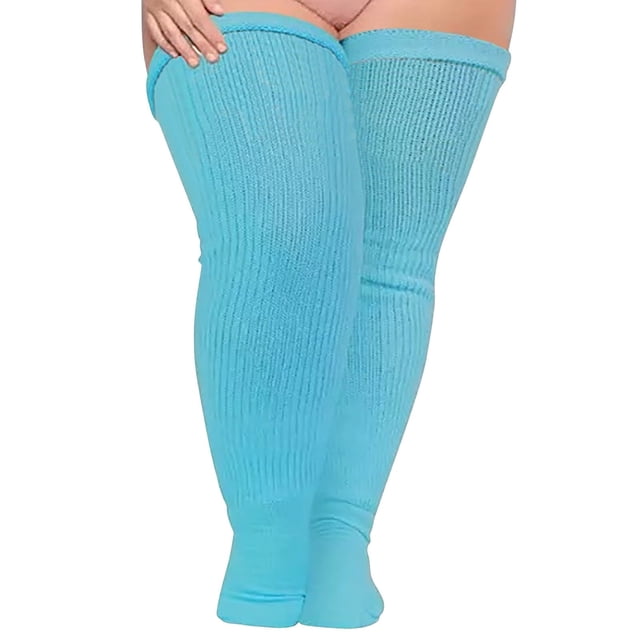 Women Soild Plus Size Over Knee Cotton Socks Extra Long Extra Thick Thigh Socks Tall Socks