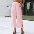 thumbnail image 2 of Labakihah Wide Leg Pants For Women Womens Trousers Wide Leg High Waist Trouser Fit Loose Yoga Long Pants Pink, 2 of 7