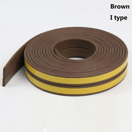 

5/10m Home Noise Insulation Rubber Anti Collision Draught Excluder Foam Seal Strip Window Door BROWN 5M I