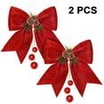 thumbnail image 1 of HLONK 2 Pack Nœuds de Noël Rouges Décorations Extérieures Grand Arbre de Noël Décoration Nœud Couronne en Velours avec Paillettes pour Maison Porte d'Entrée Argent, 1 of 8