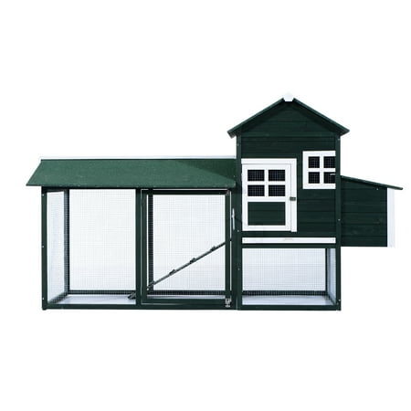 Pawhut Wooden Backyard Poultry Hen House Chicken Coop ...