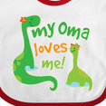 thumbnail image 4 of Inktastic My Oma Loves Me Dinosaur Boys Baby Bib, 4 of 4