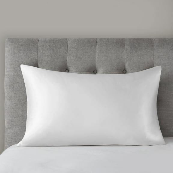 Madison Park Satin Finish Mulberry Silk Pillowcase in White