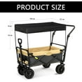 thumbnail image 6 of Canopy for Wagon Attachment,Awning Canopy for Camping Trolley of Two-sided Folding,Sun Shade Cover with 10 poles and side walls to protect against rain and sun (Not including wagon), 6 of 9