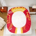 thumbnail image 5 of jejeloiu Football Sport Games Bed Sheets,Yellow Red King Sheets For Rugby Gamer 4 Pieces, 5 of 7