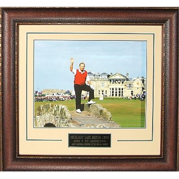 Athlon Sports CTBL-N19822 Jack Nicklaus Unsigned 2005 British Open Farewell 11 x 14 Custom Framed V-Groove Premium Matting