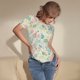 thumbnail image 3 of Balery Watercolor Wildflowers Body de cuello redondo de manga corta para mujer Tops de manga corta Tops básicos-X-Large, 3 of 7