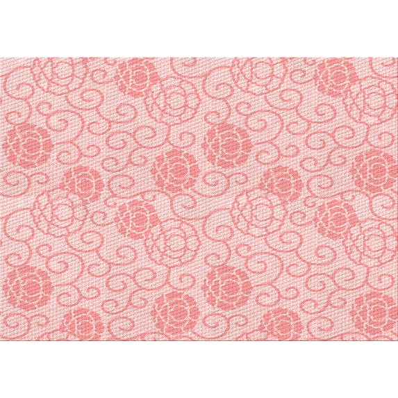 Ahgly Company Machine Washable Indoor Rectangle Transitional Pastel Red Pink Area Rugs, 2' x 5'