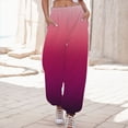 thumbnail image 2 of Sngxgn Pants for Women Elastic High Waist Drawstring Lounge Trousers Casual Loose Pants with Pockets(Hot Pink,S), 2 of 5