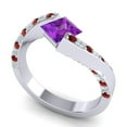 thumbnail image 2 of 1.25 Carat Wonderful Princess Cut Amethyst & Garnet Gemstone Anniversary Ring for Ladies 18K White Gold Size 6.5 by Diamond-Capitals, 2 of 8