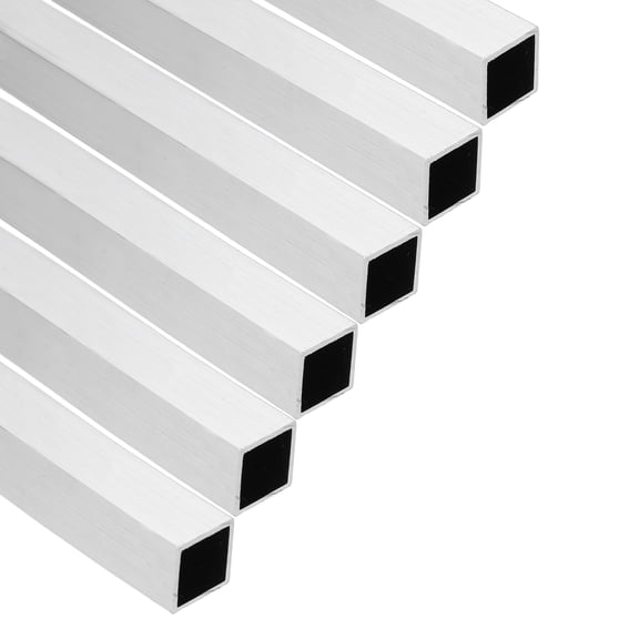 Uxcell Aluminum Square Tubing,0.59"x0.59"x10" Long 0.04" Wall Thick 6063 Aluminum Square Tube Seamless Structural Metal Profile Hardware for Construction DIY Home Decor Furniture 6pcs