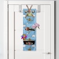 thumbnail image 2 of Cartoon Hanging Pocket Organizer, Themed Pattern of Clouds and Flying Plane with Pilot, Printed Polyester Storage Bag with Pockets, 9" x 27", Sky Blue Pale Coffee, 2 of 2