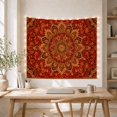 thumbnail image 5 of Red Mandala with Floral Petals and Ornate Vines, Mystical Vintage for Meditation Lovers, Decorative Bohemian Wall Art Housewarming Gift Tapestry Wall Hanging for Yoga Room and Living Room, 5 of 7
