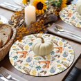 thumbnail image 6 of Fall Round Placemats Set of 4 Autumn Animal Place Mats Thanksgiving Woven Placemat Owl Fox Hedgehog Bird Berry Maple Leaves Circle Braided Table Mat for Kitchen Dining Table Party Home Decor 15 Inch, 6 of 9