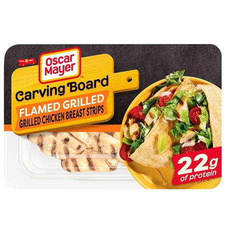 Oscar Mayer Carving Board Flame Grilled Chicken Breast Strips Lunch Meat, 6 oz. Tray