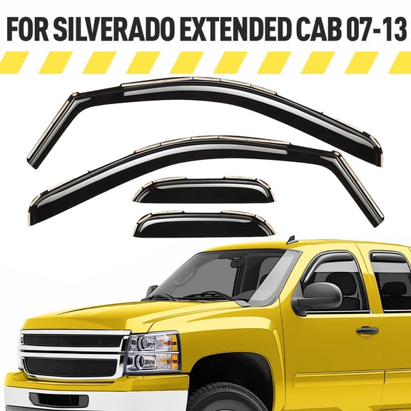 AEROGUYS In-Channel Window Deflectors Extra Durable Window Visors Rain Guards Fit for Chevrolet (Chevy) Silverado 1500 2007-2013 Extended Cab,Sun Visors,Wind Vent Visors,Truck Accessories -4pcsAG0013