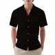 thumbnail image 1 of Blusa y camisa de manga corta con cuello vuelto para hombre, moda, botones, bolsillo, color liso, camisa de manga corta con cuello vuelto, abrigo de poliéster para hombre, 1 of 5