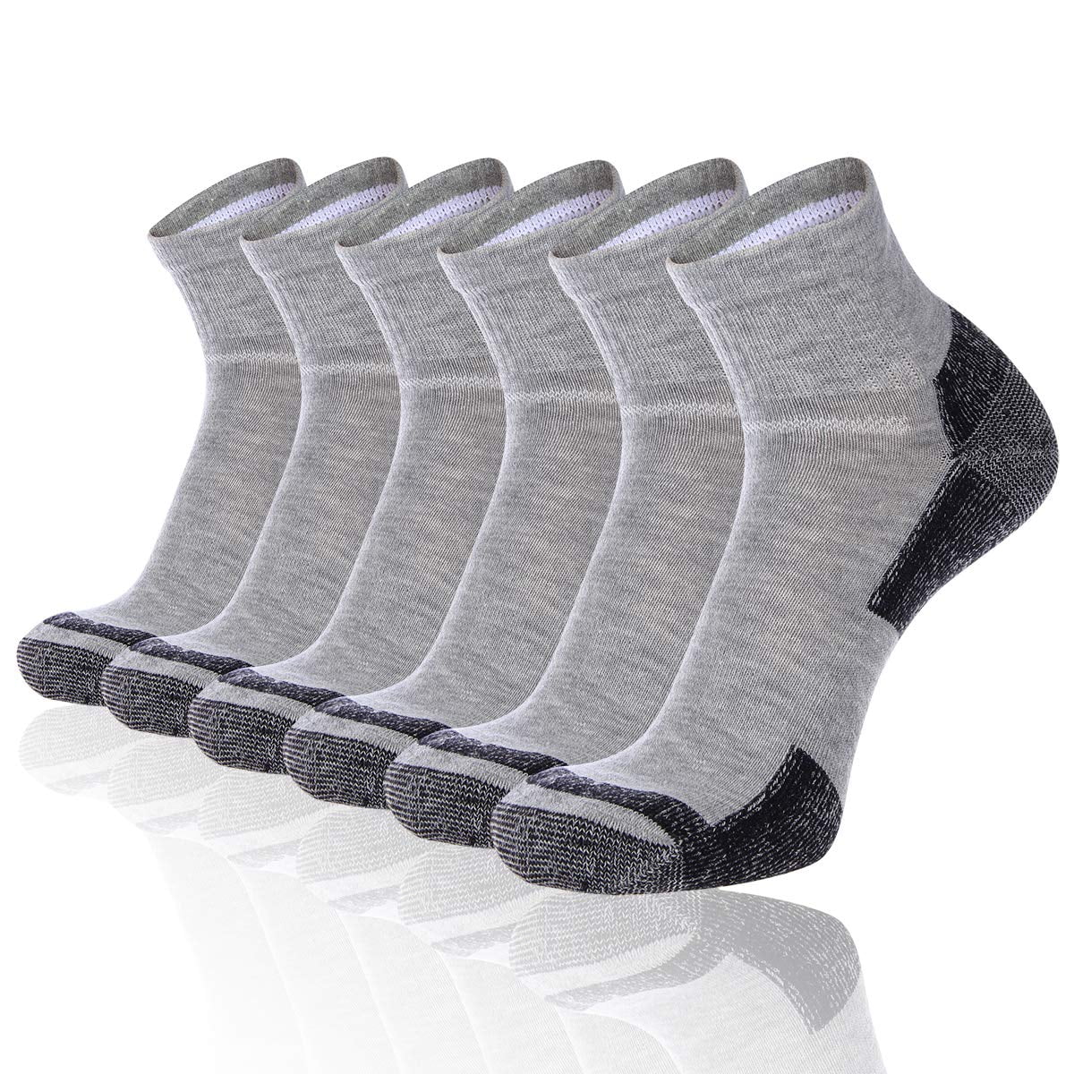 FLYRUN Men's Athletic Ankle Quarter Socks Men Comfort Cushion Moisture