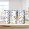 thumbnail image 2 of Boho Design 20oz Tumbler with Lids & Straws, Stainless Steel Insulated Coffee Cup, Double Wall Vacuum Travel Mug, Bohemian Leakproof, 2 of 5