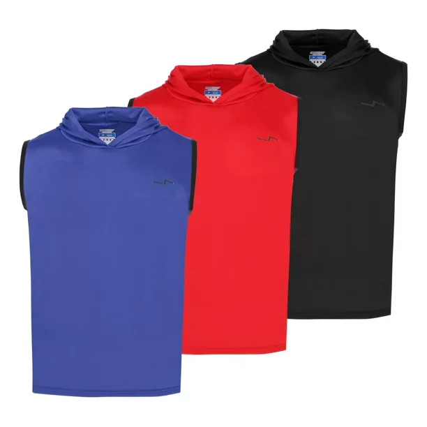 Paquete De 3 Playeras Deportivas Sin Manga Para Hombre Gorro