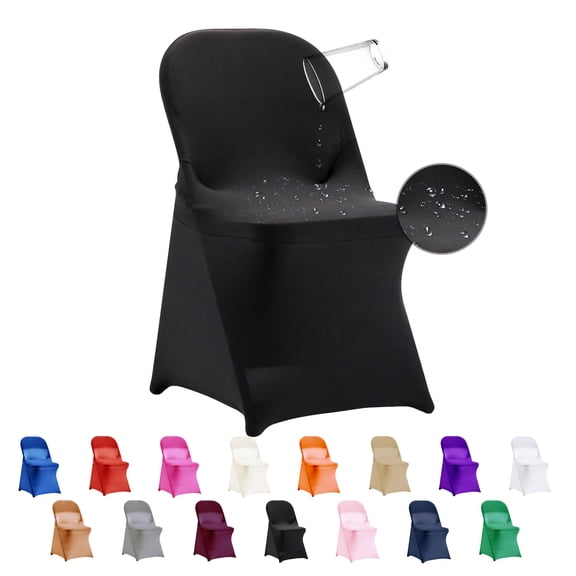 Waterproof Stretch Spandex Folding Chair Covers, Dining Room Chair Slipcovers Protector For Wedding, Banquet, Party, Holidays, Celebration And Decoratino