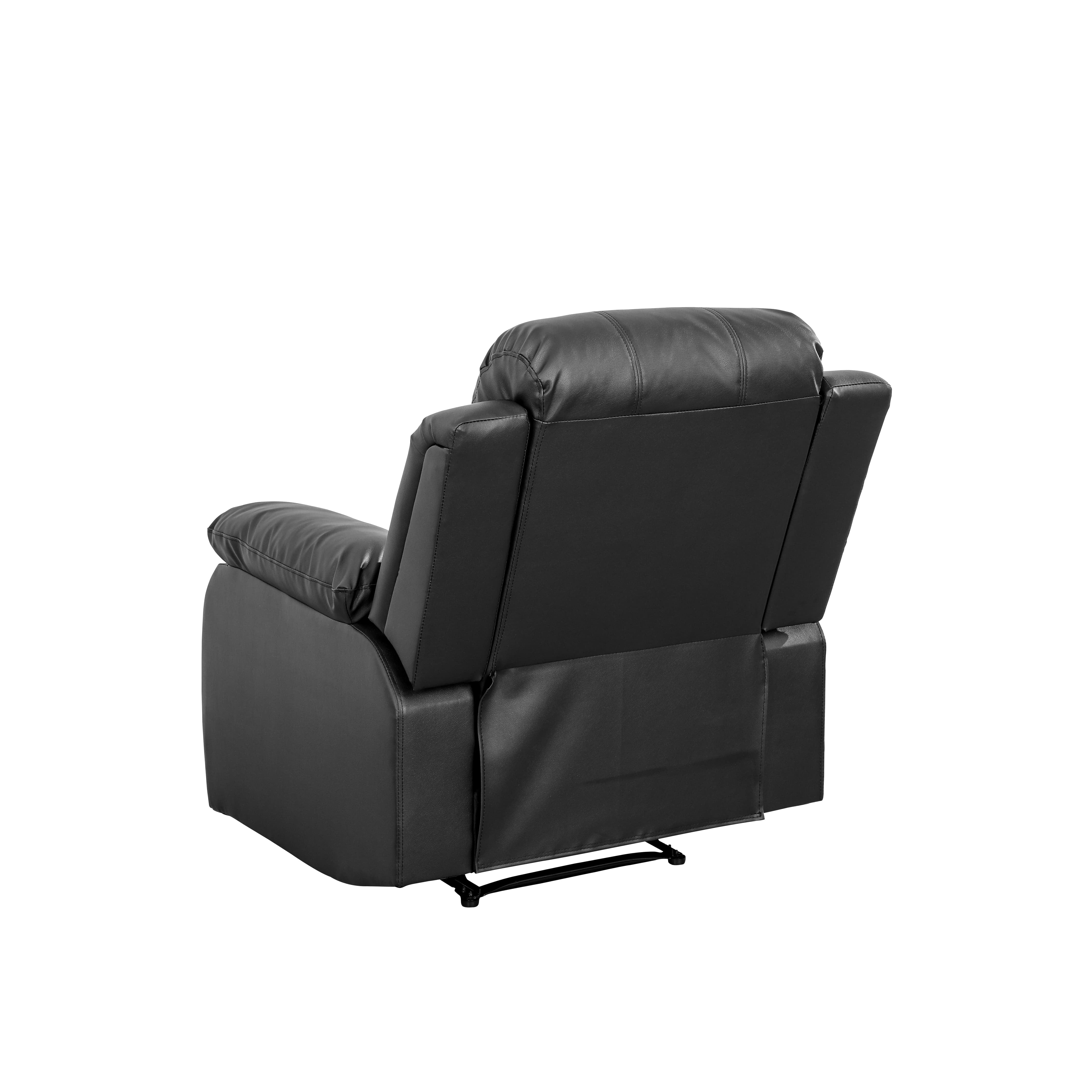 MAYEERTY Power Recliner Sofa, Breathable Leather Reclining Chair for Small Spaces Living Room, Black